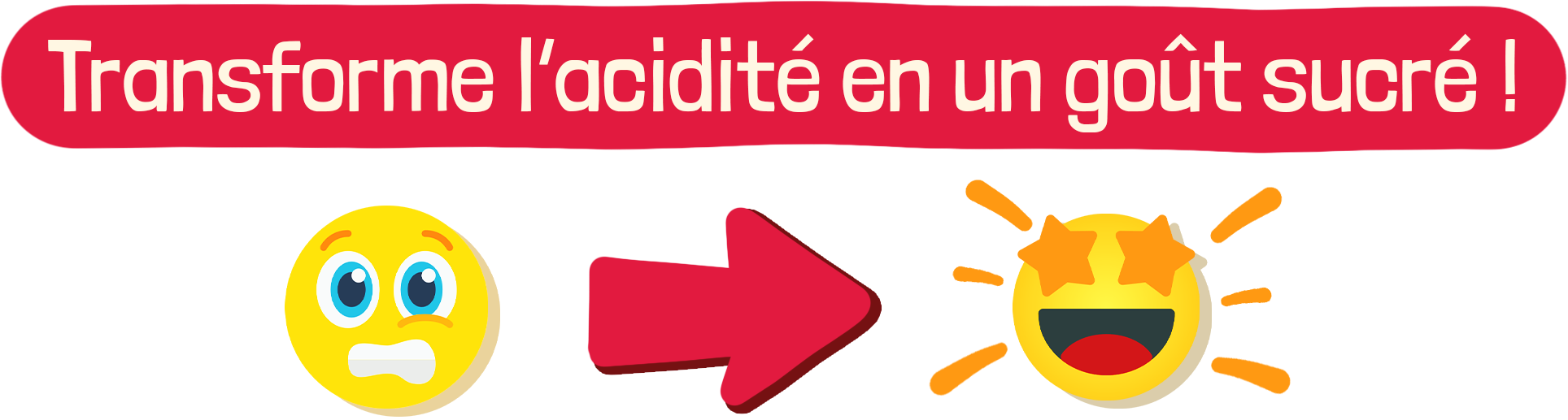 Transforme l'acidité en un goût sucré